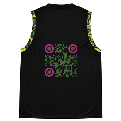 Black/Green Camouflage Recycled Unisex Basketball Jersey version 0.1