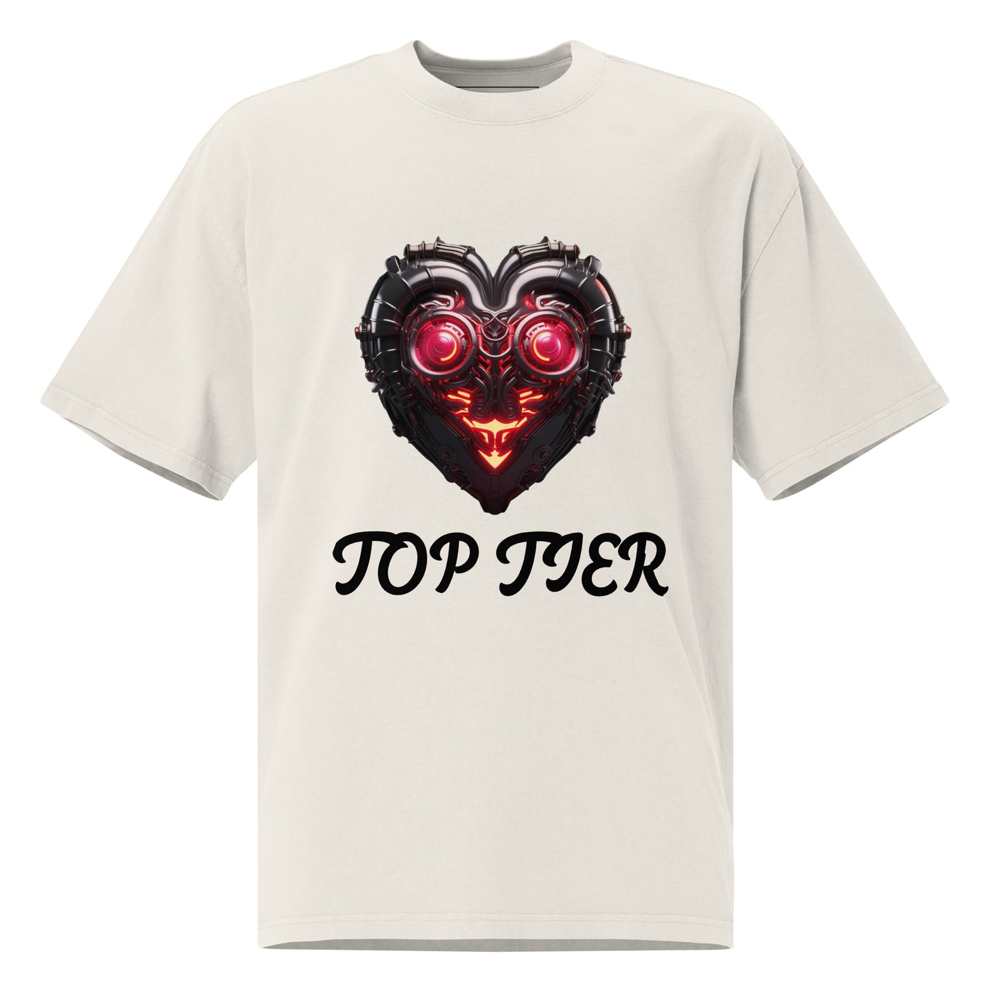 Top Tier Heart Smile Oversized faded t-shirt