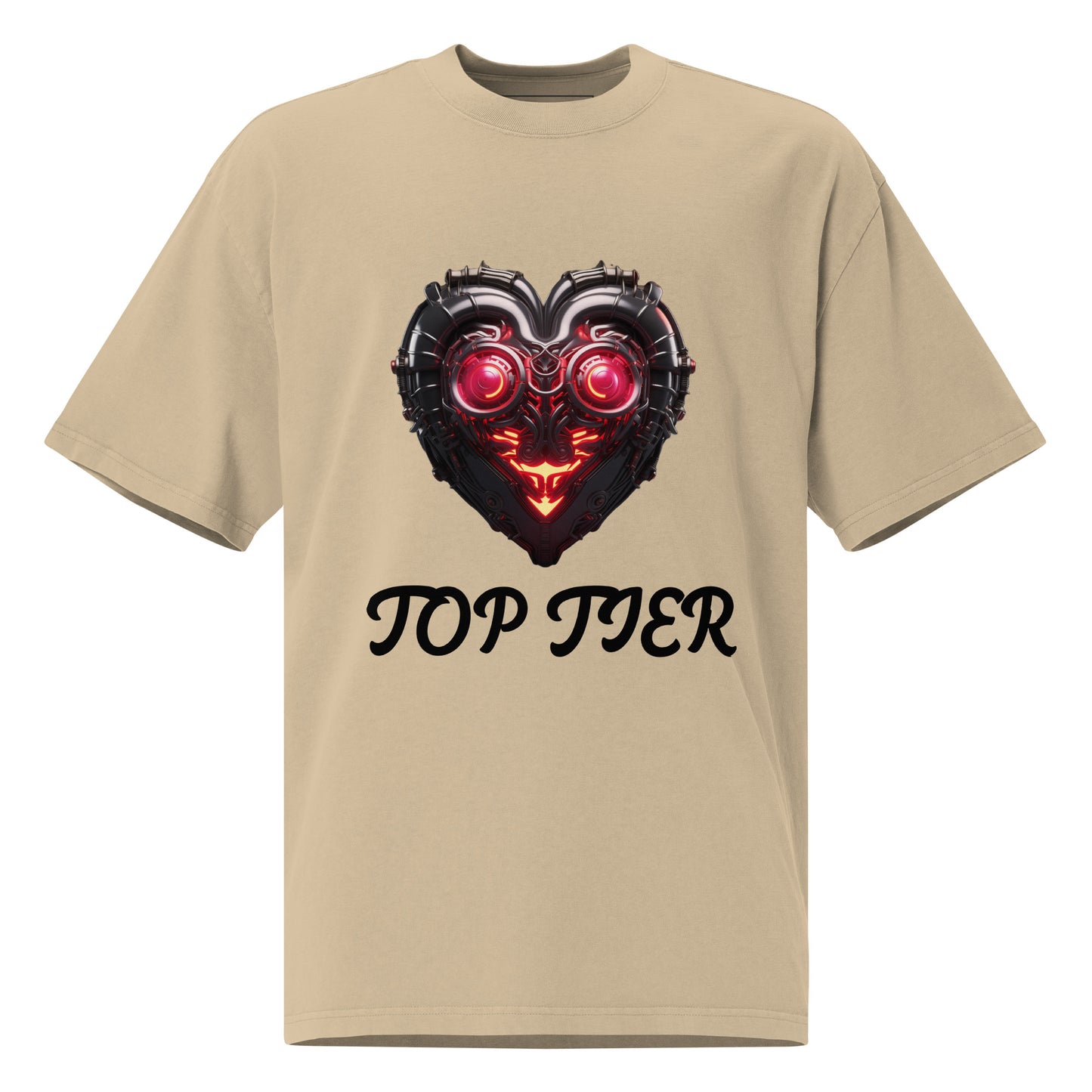 Top Tier Heart Smile Oversized faded t-shirt