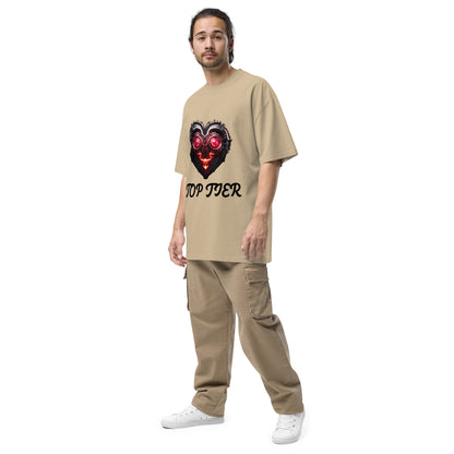 Top Tier Heart Smile Oversized faded t-shirt